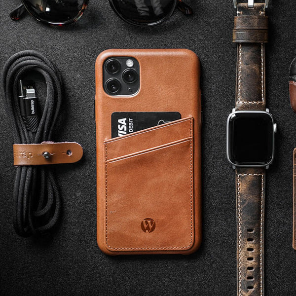 Aaronscase Handmade Genuine Leather iPhone Back Case with Card Holder (Wholesale / Manufacturer)