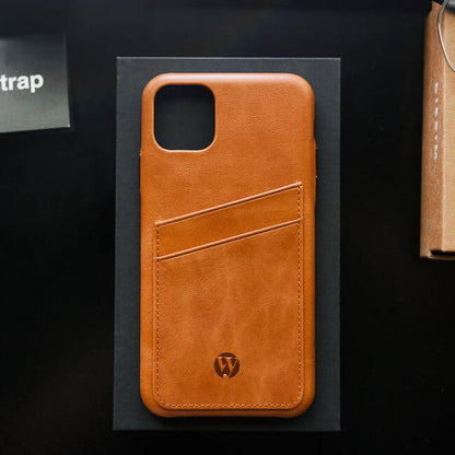 Aaronscase Handmade Genuine Leather iPhone Back Case with Card Holder (Wholesale / Manufacturer)