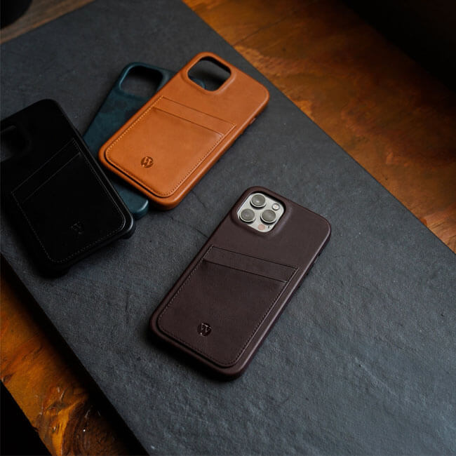 Aaronscase Handmade Genuine Leather iPhone Back Case with Card Holder (Wholesale / Manufacturer)