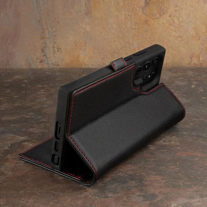 Aaronscase Genuine Leather Samsung S23 Flip Wallet Case (Wholesale / Manufacturer)