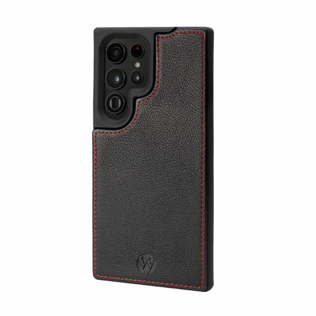 Aaronscase Genuine Black Leather Samsung Phone Case (Wholesale / Manufacturer)