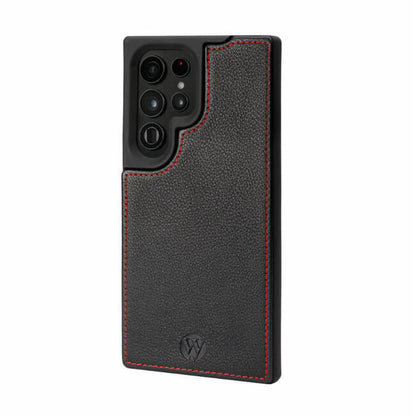 Aaronscase Genuine Black Leather Samsung Phone Case (Wholesale / Manufacturer)