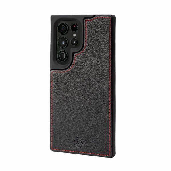 Aaronscase Genuine Black Leather Samsung Phone Case (Wholesale / Manufacturer)