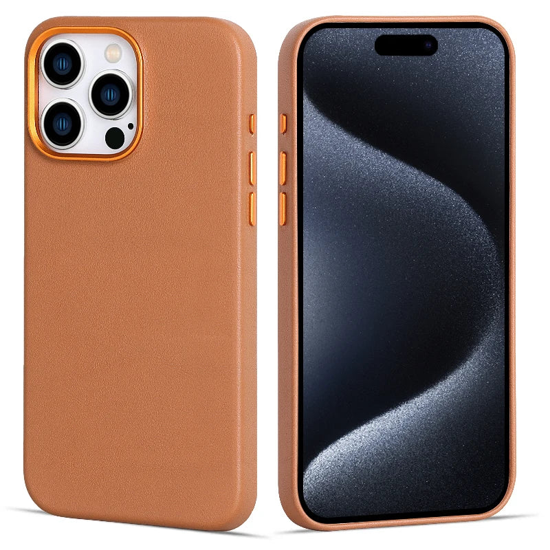 Genuine Leather Phone Case for iPhone 16 Series image 1