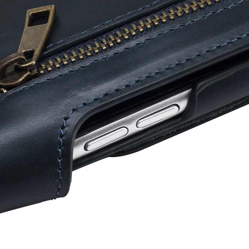 Genuine Leather RFID Anti-EMF Stand Wallet Phone Case for Custom Phone Models - image 4