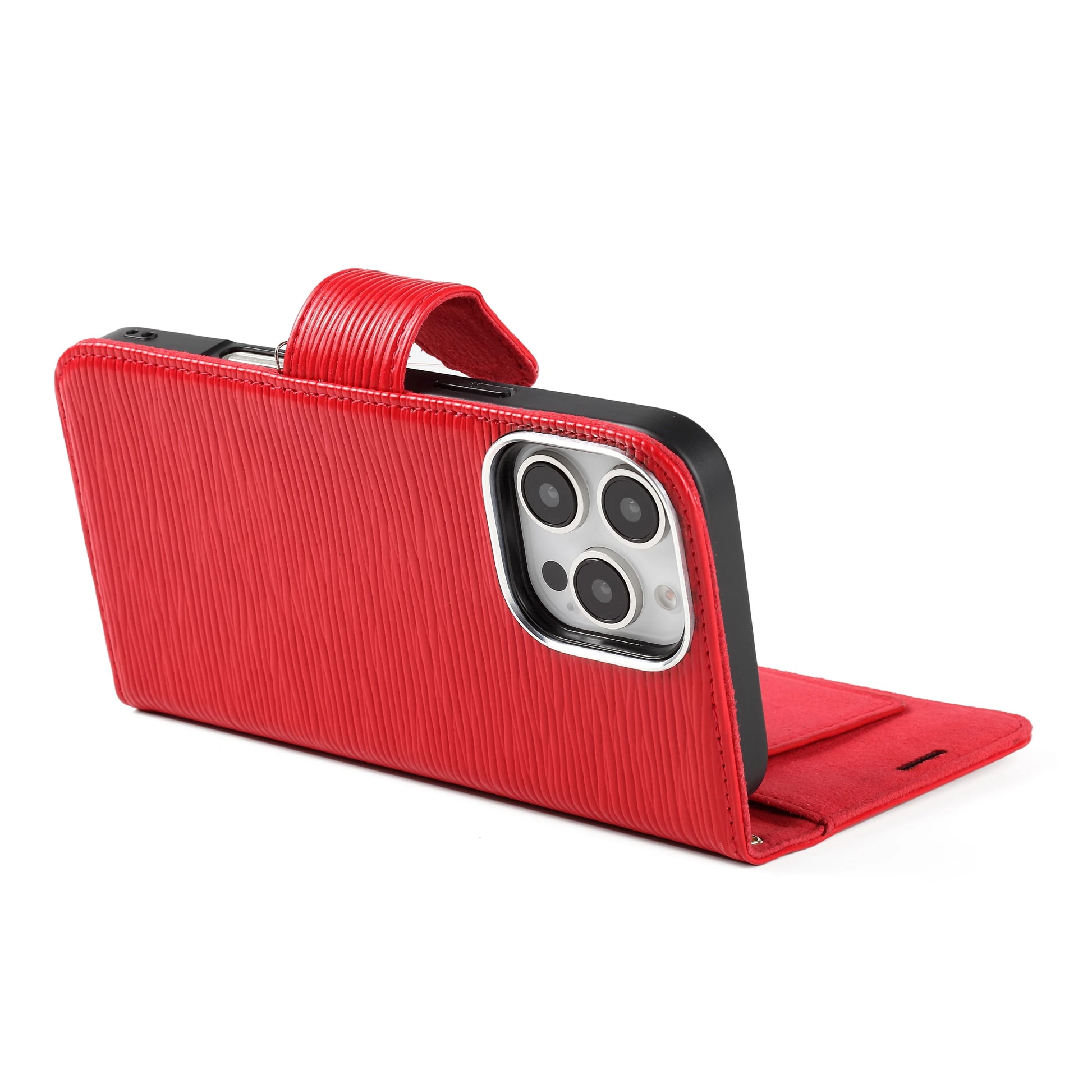 Genuine Leather Folio Wallet Phone Case for iPhone 16 Series image 5