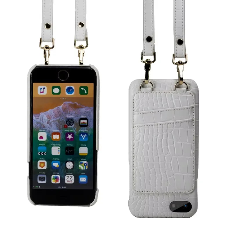 Crocodile Crossbody Wallet Phone Case for Customizable Device Models image 1