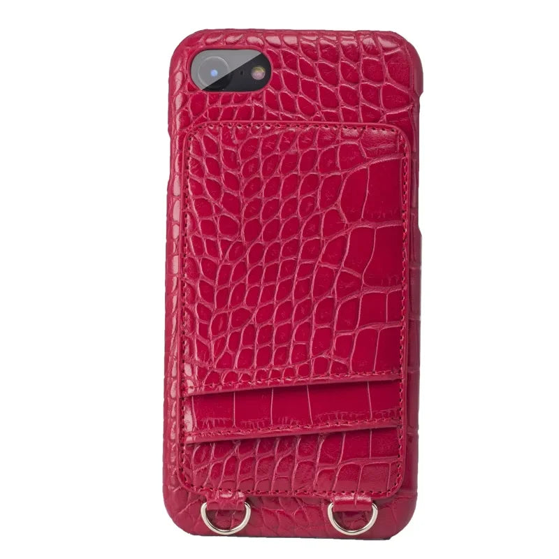 Crocodile Crossbody Wallet Phone Case for Customizable Device Models image 5