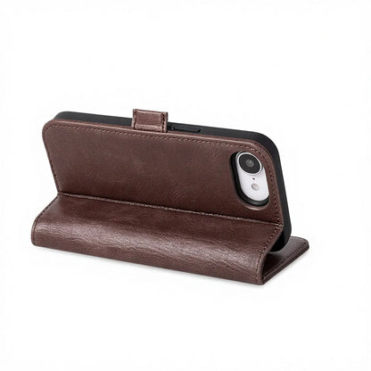 Genuine Leather Folio Wallet Phone Case for iPhone 16 Series image 1