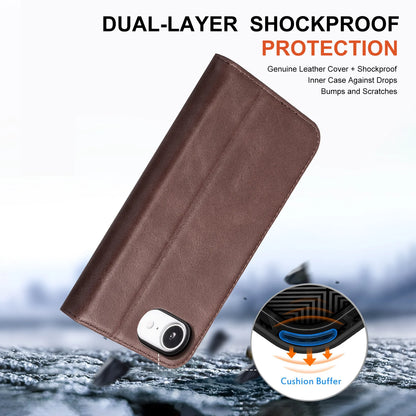 Genuine Leather Folio Wallet Phone Case for iPhone 16 Series image 2