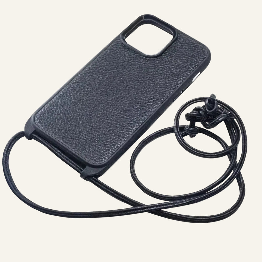Genuine Leather Crossbody Card Slots Wallet Phone Case for iPhone 13 Series - image 1