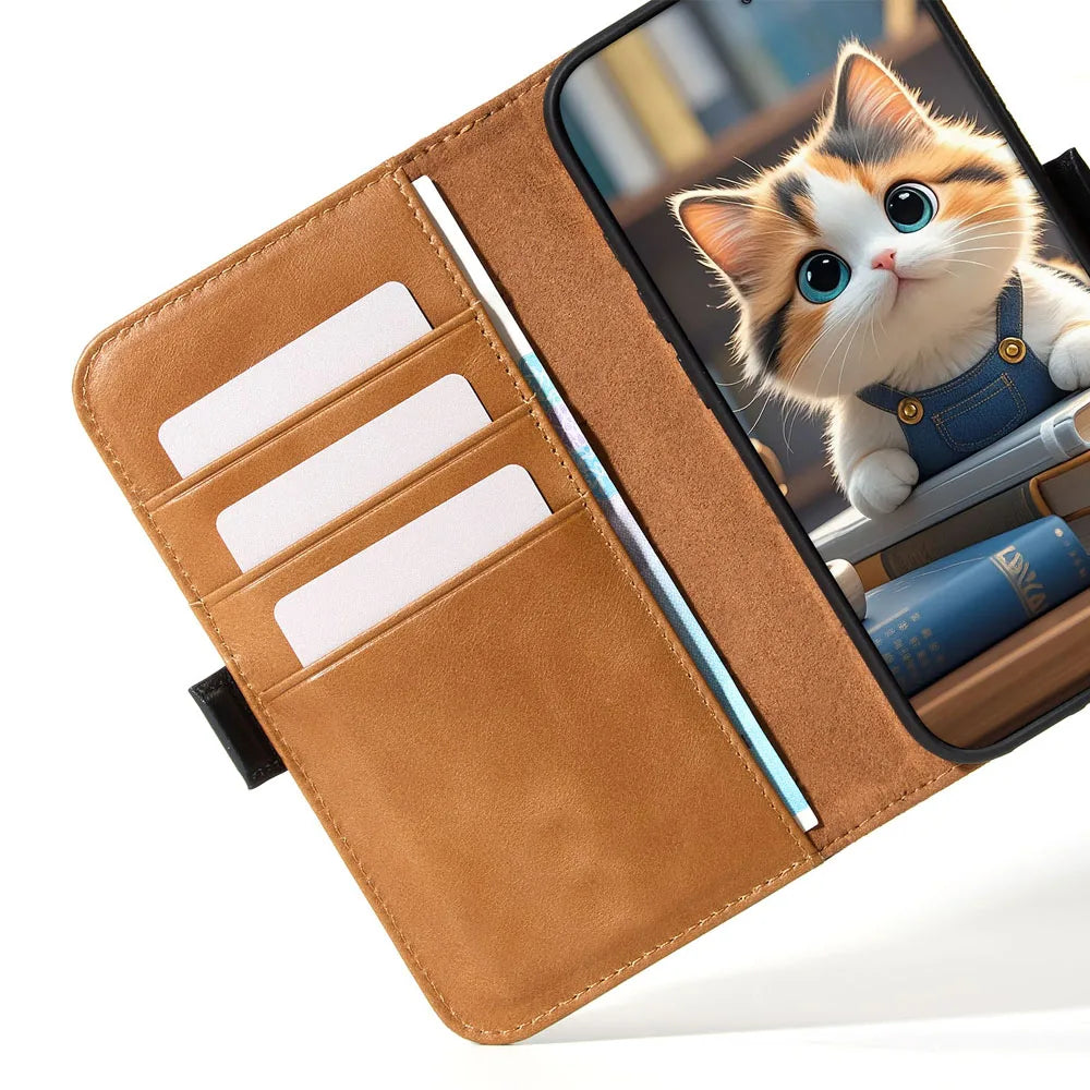 Genuine Leather Folio Wallet Phone Case for iPhone 17 Series image 6