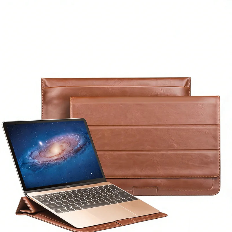 Top-Grain Leather Zipper Stand Laptop / Tablet Sleeve for MacBook 13 Inch - image 1