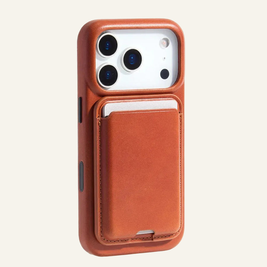 Natural Leather Slim Screen Protector Phone Case for iPhone 17 Series - image 1