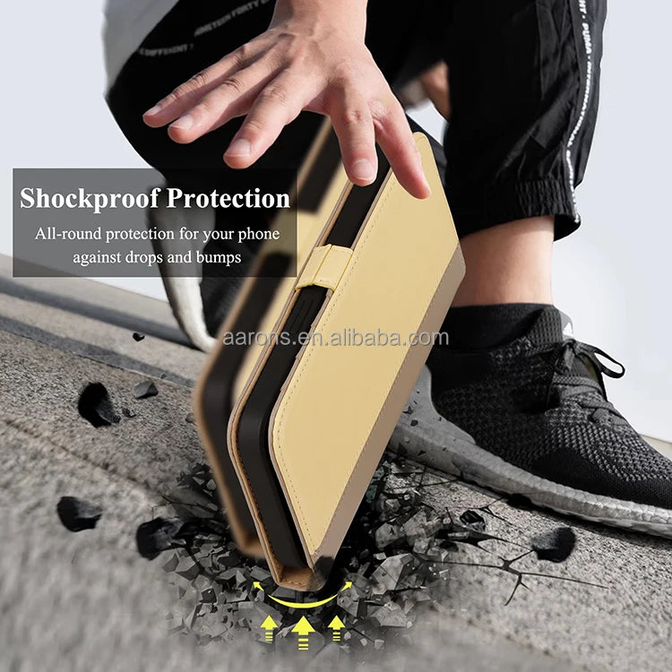 Genuine Leather Wallet Phone Case for iPhone 15 Series image 5