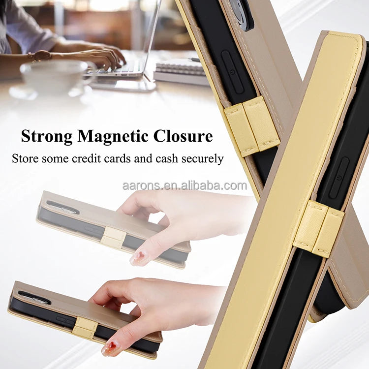 Genuine Leather Wallet Phone Case for iPhone 15 Series image 2