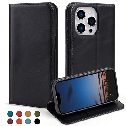 Natural Leather Phone Case for iPhone 15 Series image 1