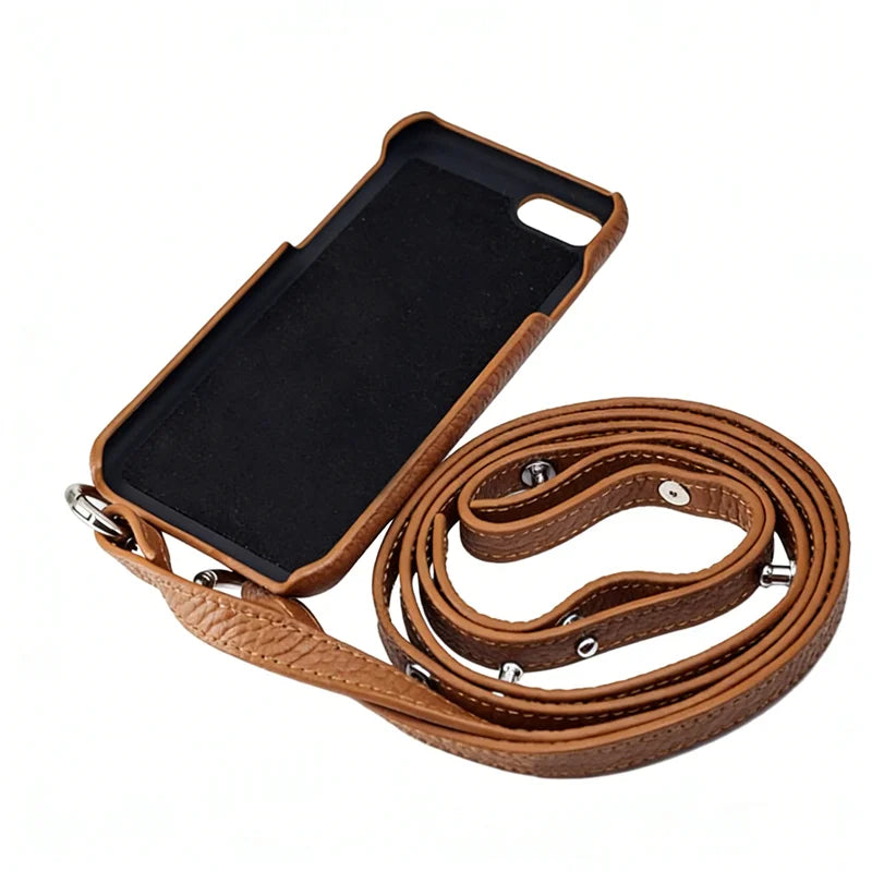 Genuine Leather Crossbody Wallet Phone Case for Customizable Device Models image 2