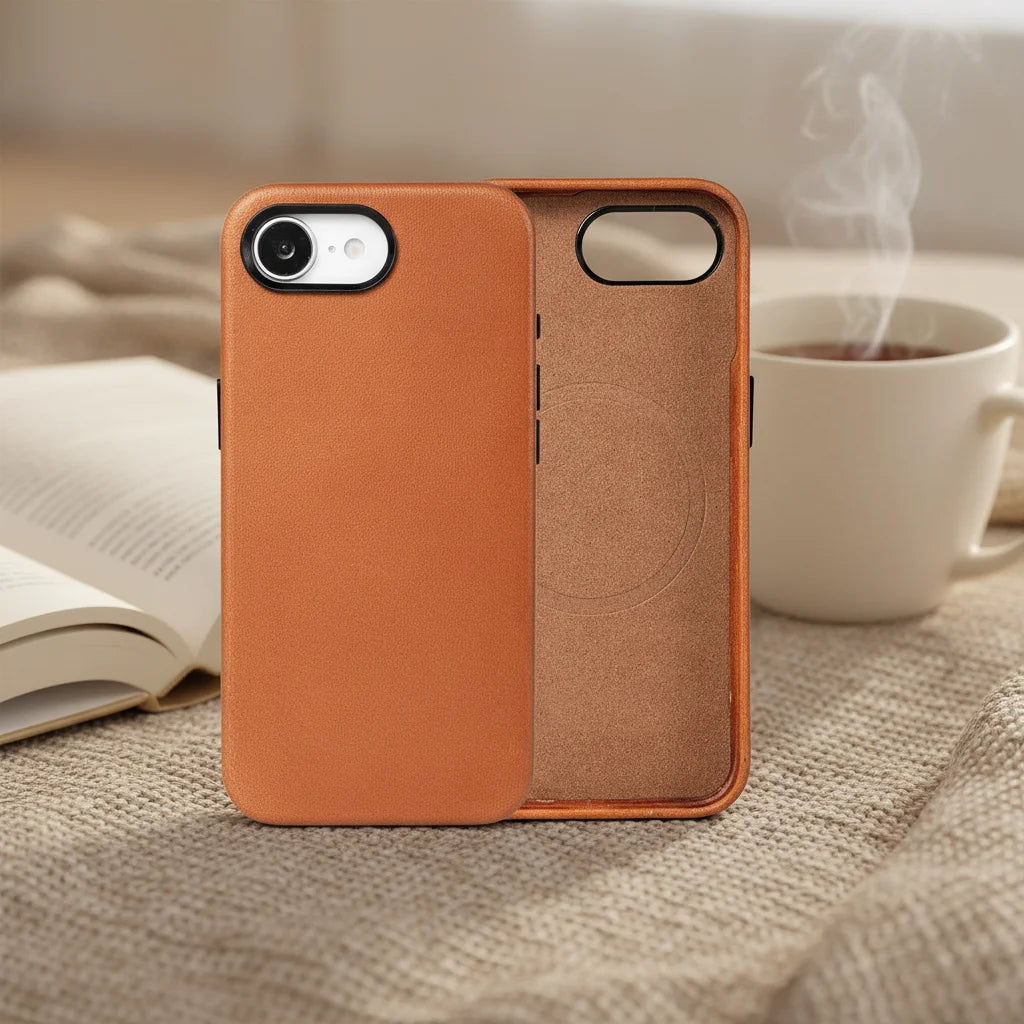 Genuine Leather Slim Phone Case for iPhone 16 Series - image 1