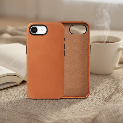 Genuine Leather Slim Phone Case for iPhone 16 Series - image 1