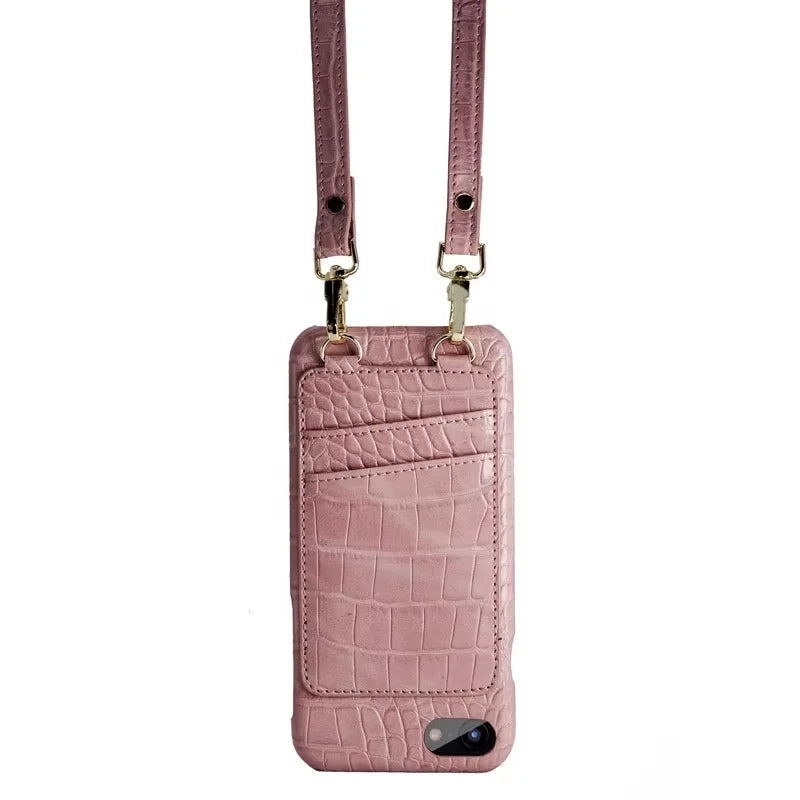 Crocodile Crossbody Wallet Phone Case for Customizable Device Models image 2
