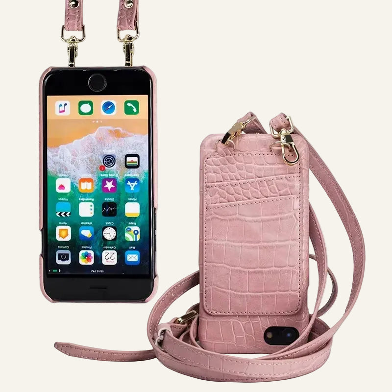 Crocodile Leather Crossbody Full Wrap Wallet Phone Case for Custom Phone Models - image 1