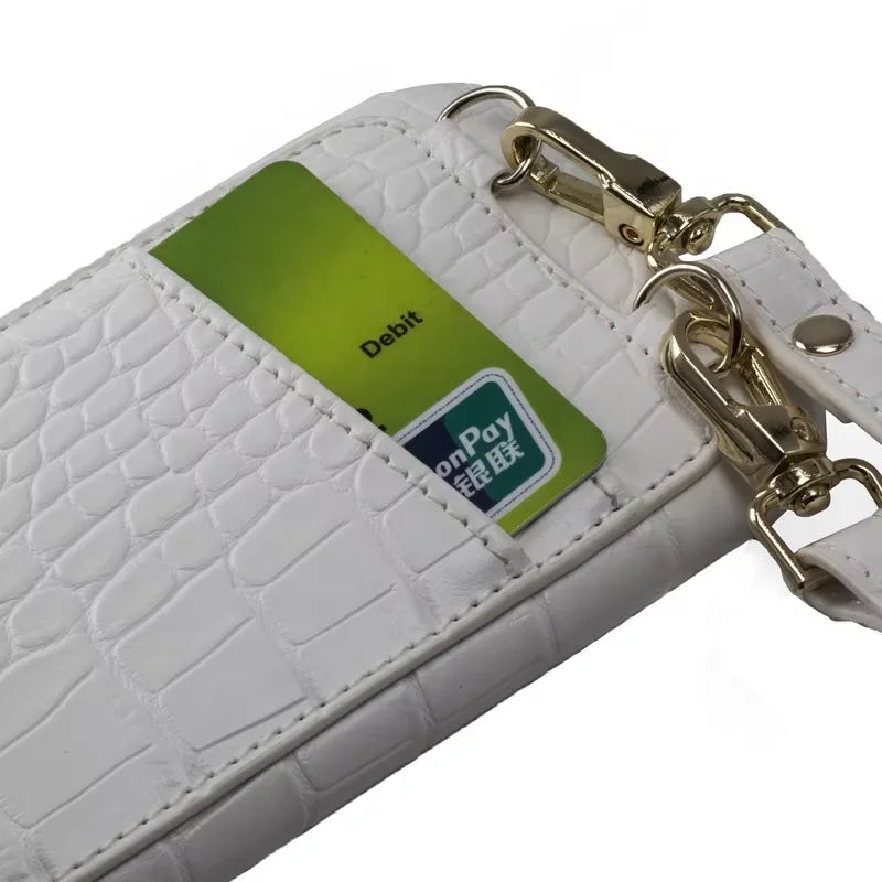 Crocodile Crossbody Wallet Phone Case for Customizable Device Models image 6