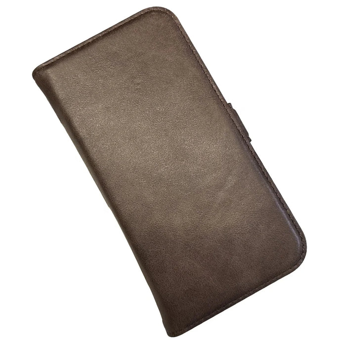 Genuine Leather Magnetic Folio Wallet Phone Case for iPhone 16 Series - image 1