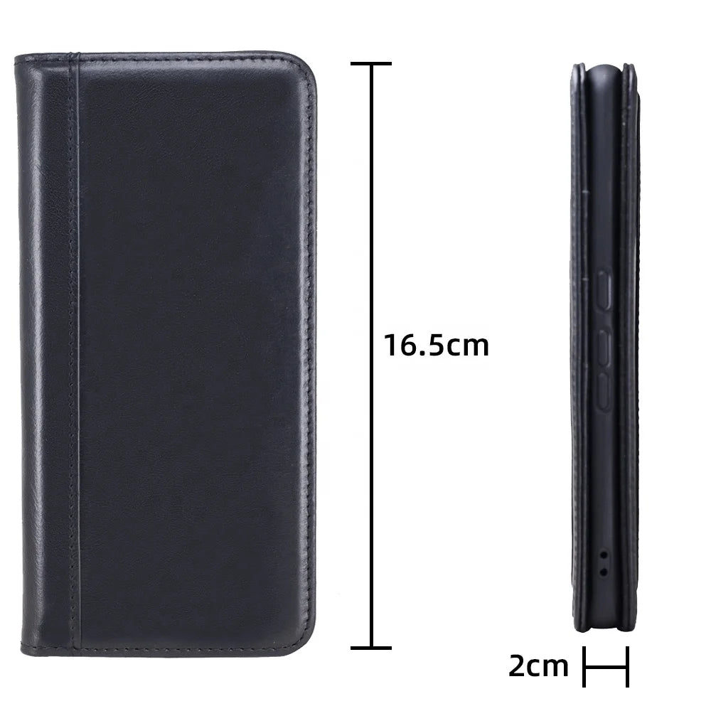 Genuine Leather RFID Anti-EMF Magnetic Folio Wallet - image 6