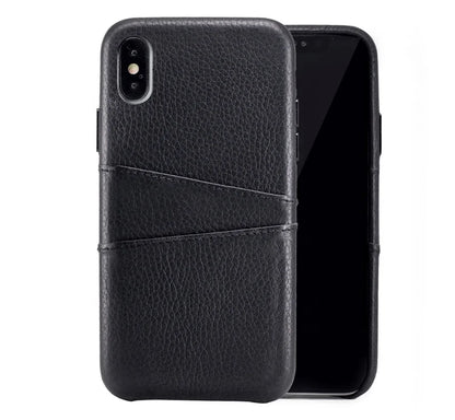 Top-Grain Leather Slim Wallet Phone Case for Customizable Device Models image 1