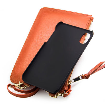 Genuine Leather Crossbody Wallet Phone Case for Customizable Device Models image 5
