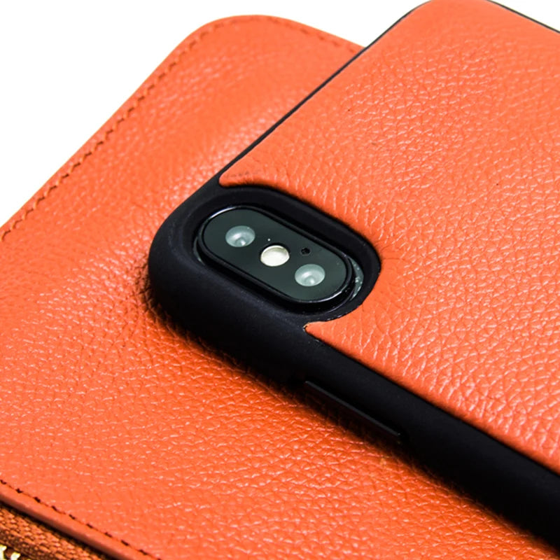 Genuine Leather Crossbody Wallet Phone Case for Customizable Device Models image 4