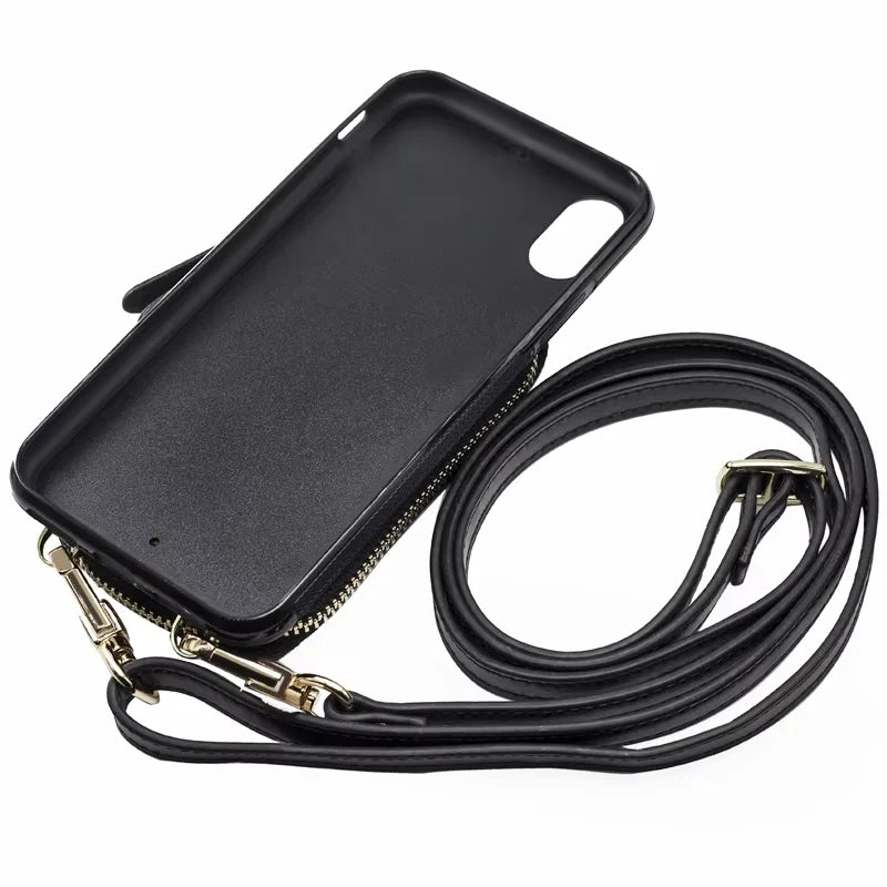 Genuine Leather Crossbody Wallet Phone Case for Customizable Device Models image 5