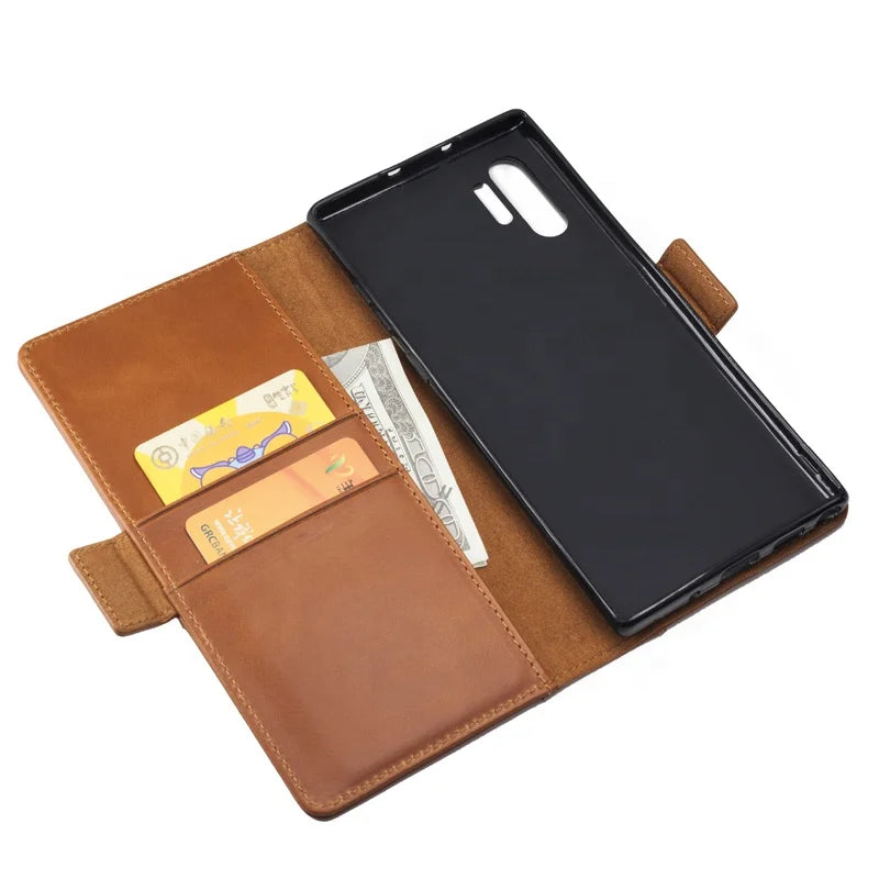 Genuine Leather Folio Shockproof Wallet Phone Case for Samsung Galaxy Note 10 Series - image 6