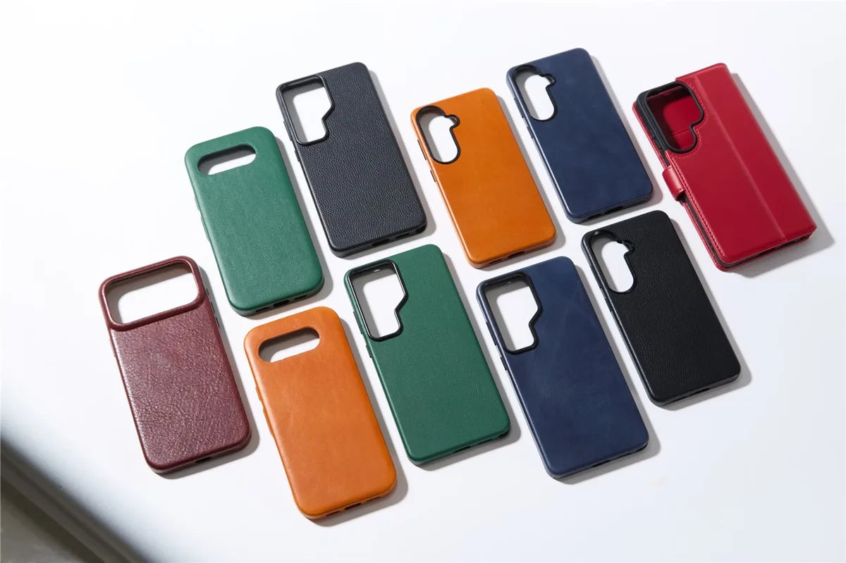 Top-Grain Leather Phone Case for Customizable Device Models image 6