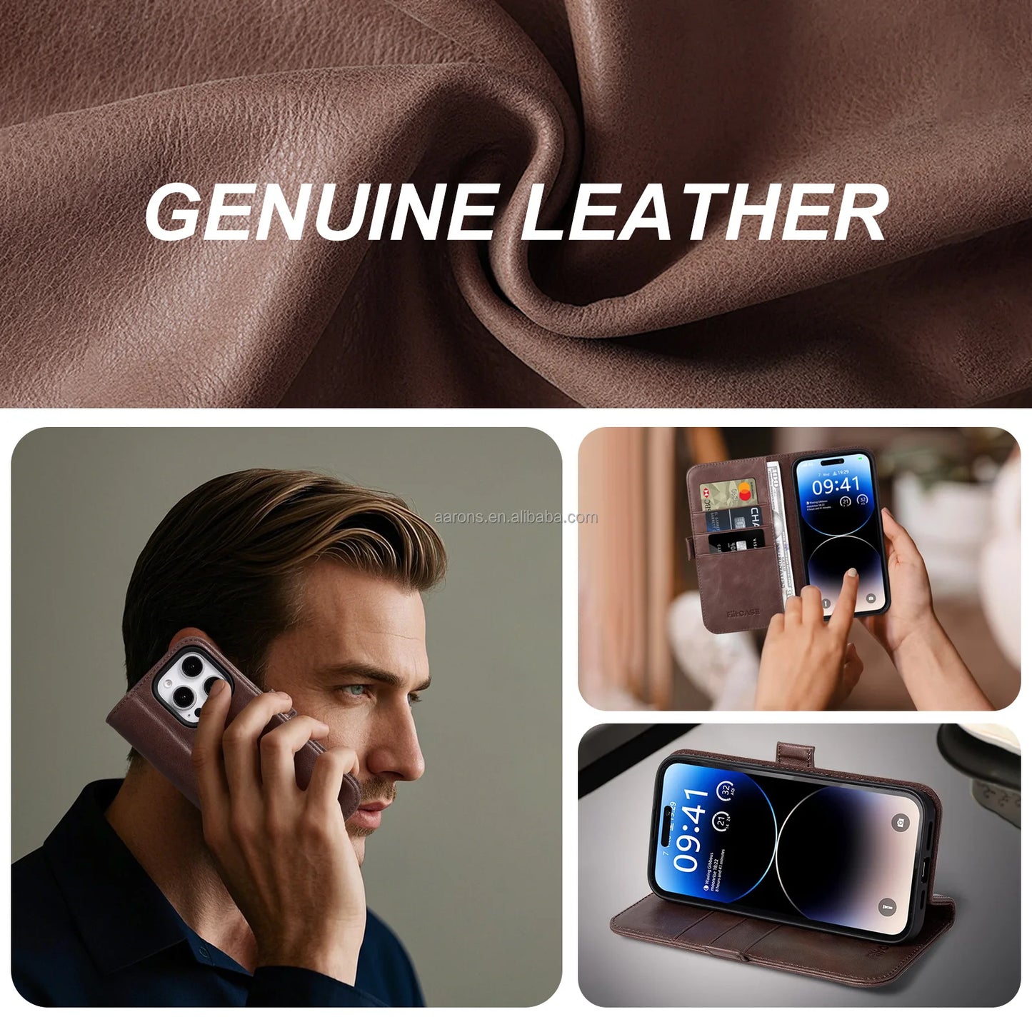 Genuine Leather Phone Case for iPhone 16 Series image 6