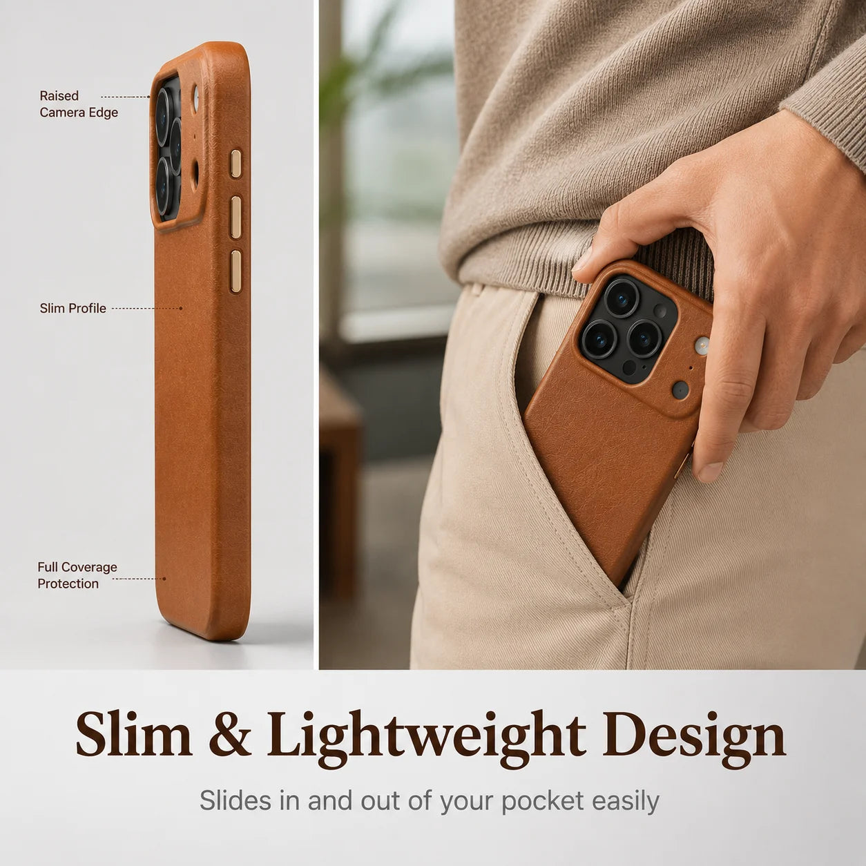 Genuine Leather Slim Phone Case for iPhone 18 Series image 6