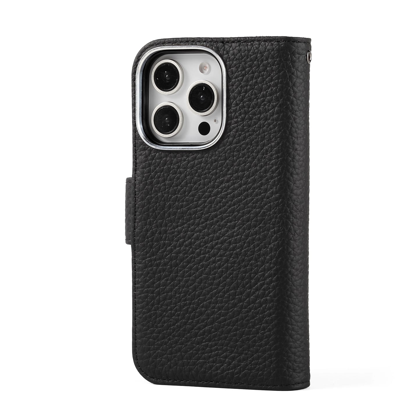 Cowhide Leather Folio Wallet Phone Case for iPhone 16 Series - image 1