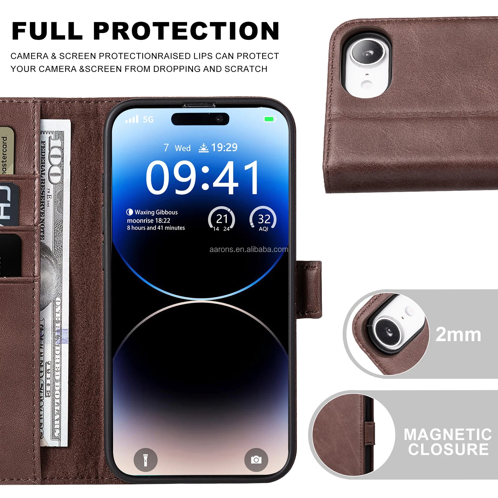 Genuine Leather Slim Phone Case for iPhone 16 Series image 6