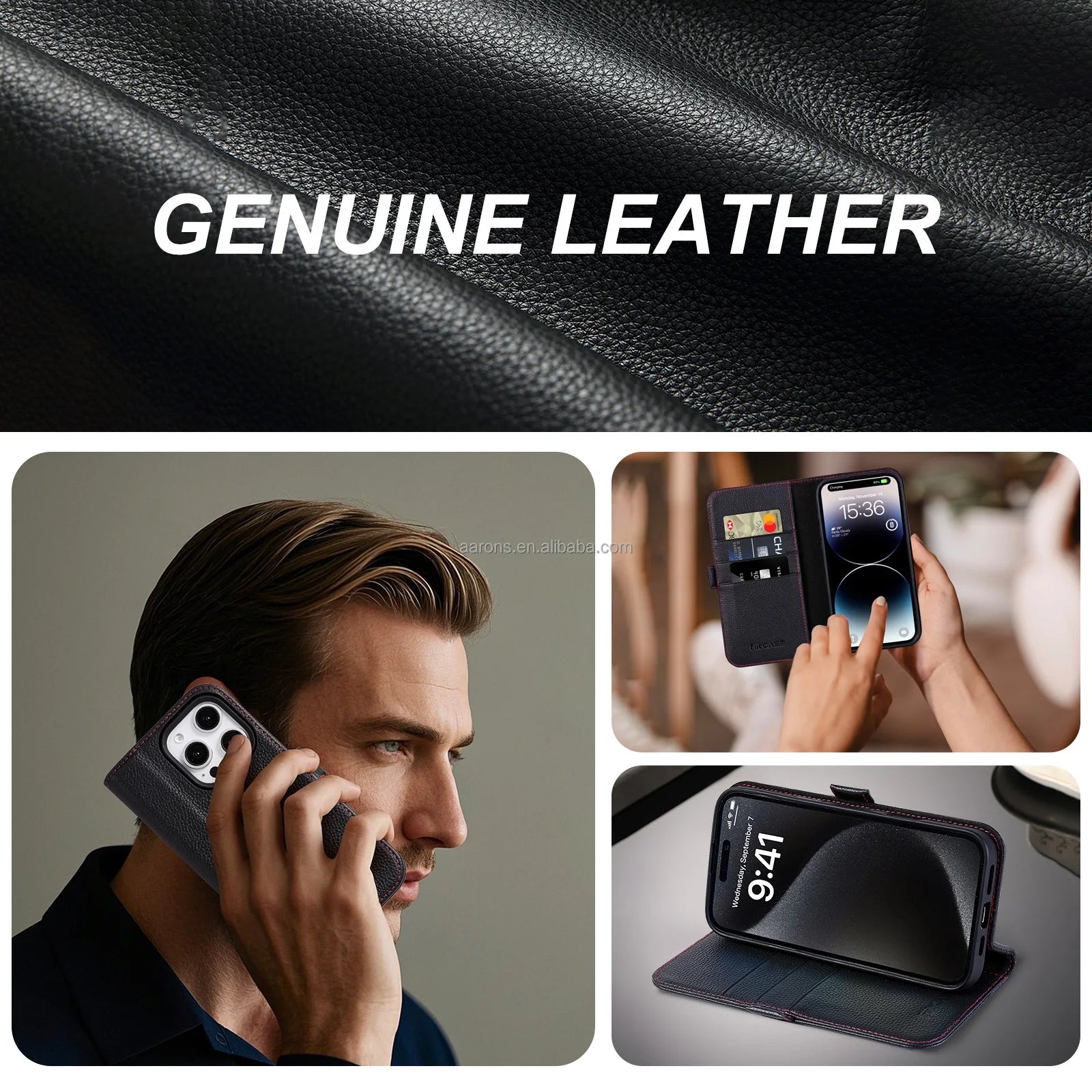 Genuine Leather Phone Case for iPhone 16 Series image 6