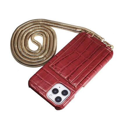 Crocodile Crossbody Wallet Phone Case for iPhone 12 Series image 6