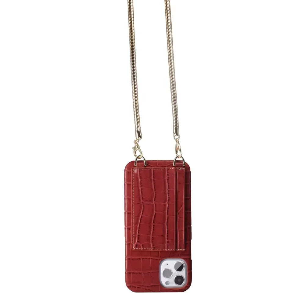Crocodile Crossbody Wallet Phone Case for iPhone 12 Series image 4