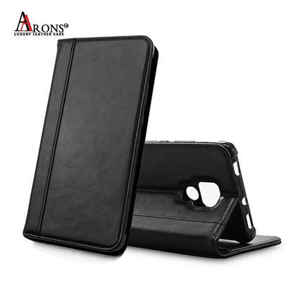 Genuine Leather Folio Wallet Phone Case for Huawei Phone Models - image 1