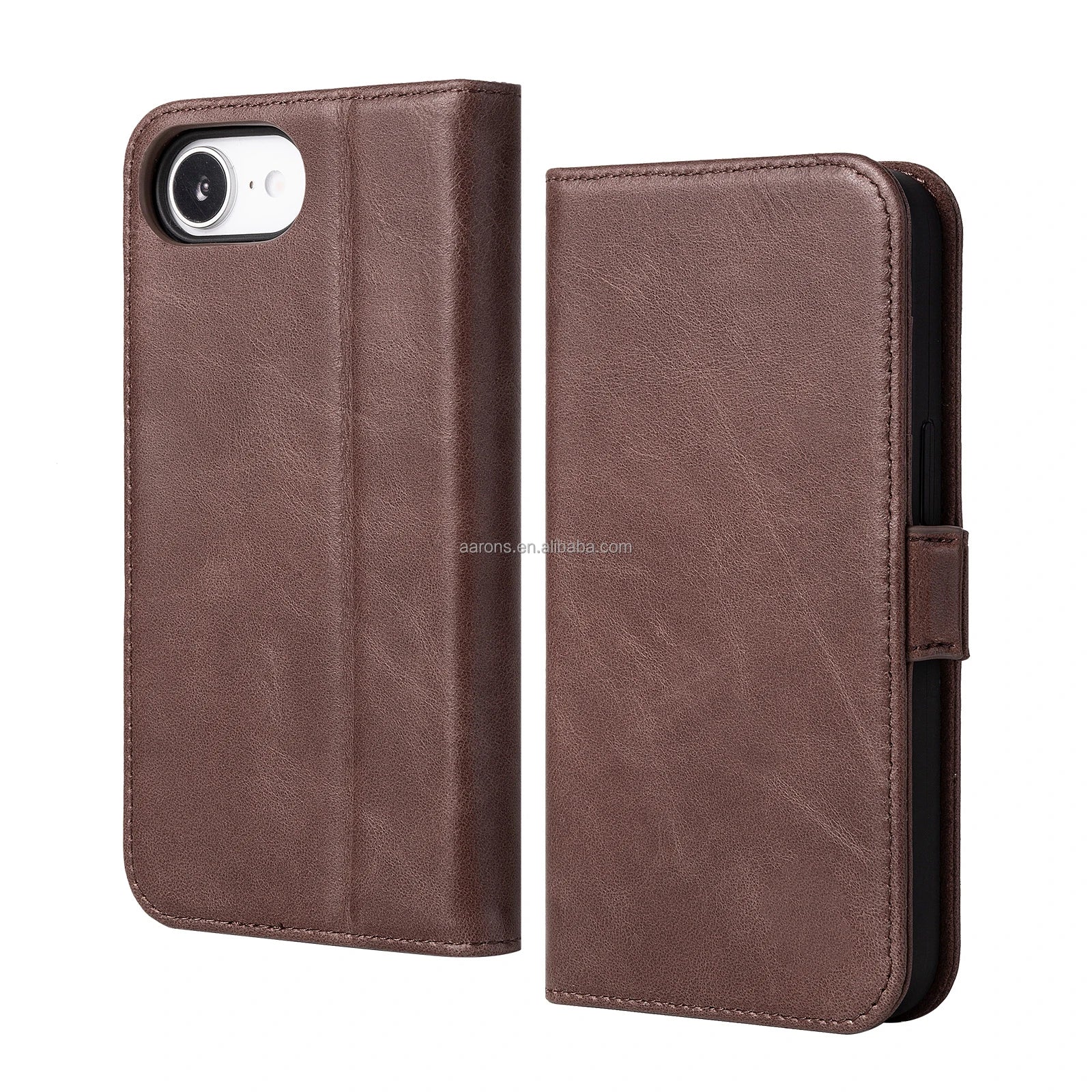 Genuine Leather Folio Wallet Phone Case for iPhone 16 Series image 8