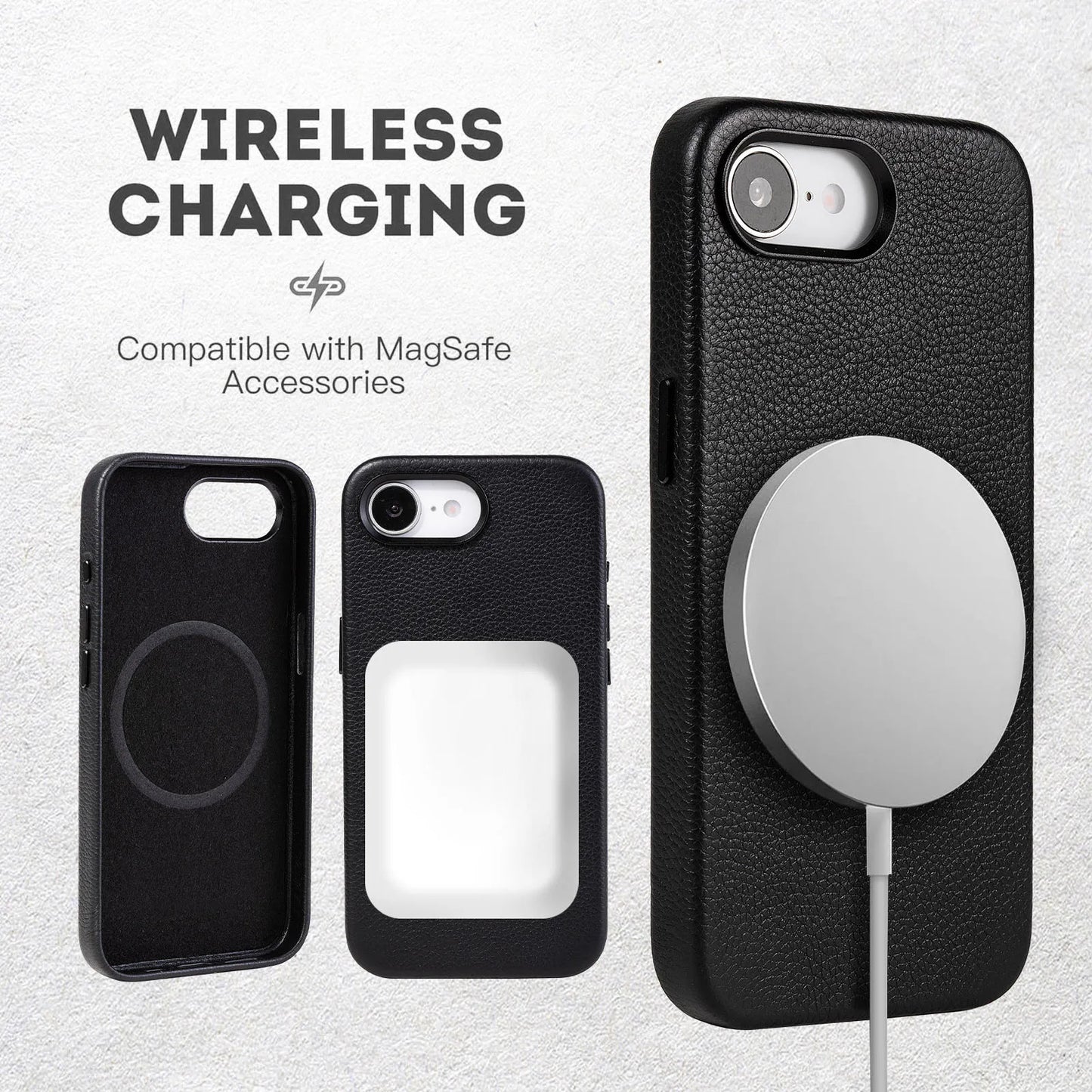 Genuine Leather Reinforced Corner Rugged Phone Case for iPhone 16 Series - image 3