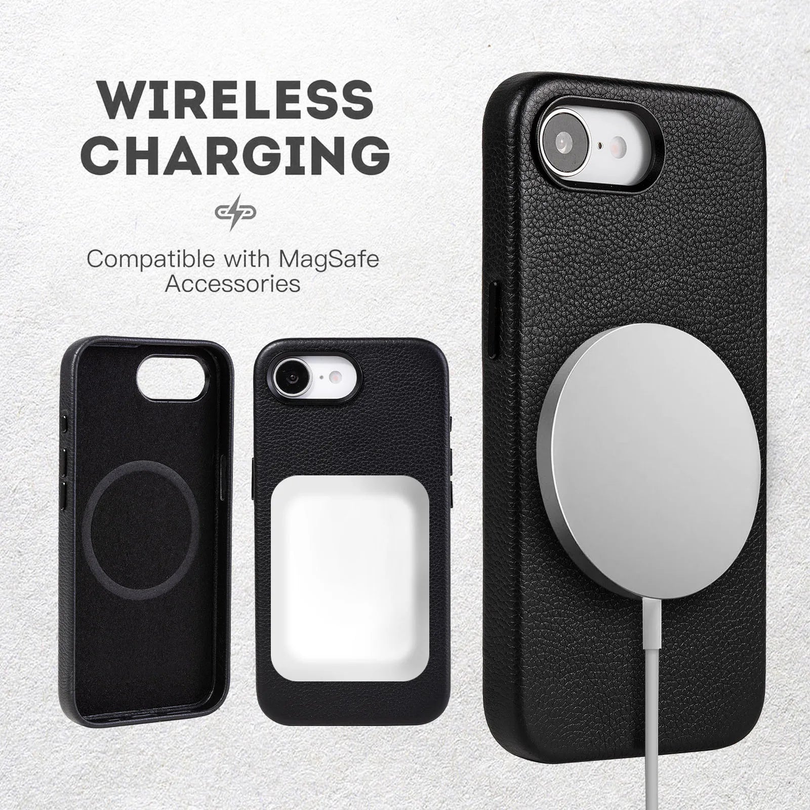 Genuine Leather Reinforced Corner Rugged Phone Case for iPhone 16 Series - image 3