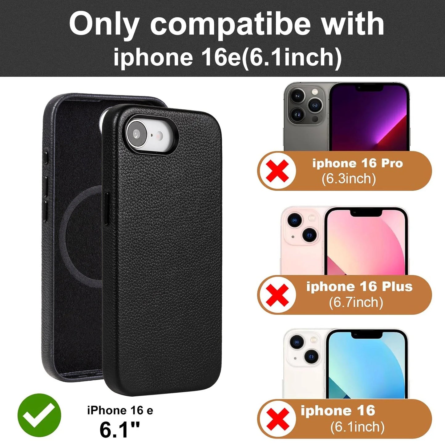 Genuine Leather Reinforced Corner Rugged Phone Case for iPhone 16 Series - image 4