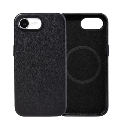 Genuine Leather Reinforced Corner Rugged Phone Case for iPhone 16 Series - image 1