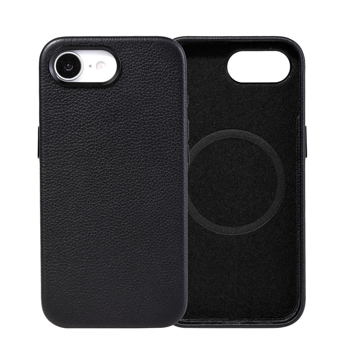 Genuine Leather Screen Protector Shockproof Phone Case for iPhone 16 Series Style 02 - image 1