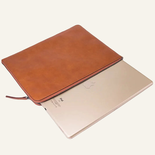 Genuine Leather Zipper Tablet / iPad Case for Custom Tablet Models - image 1